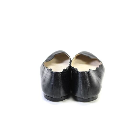 FS/NY Womens Leather Scalloped Slip On Flat Heel Ballet Flats Black Size 8.5US - Picture 4 of 7